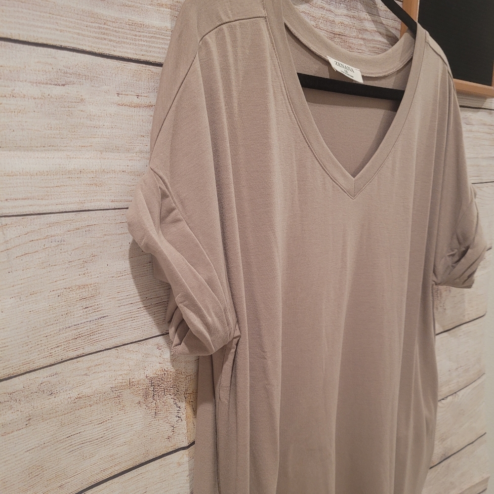 💖 Plus size Beige Tunic Dress 💞 - Picture 11 of 13